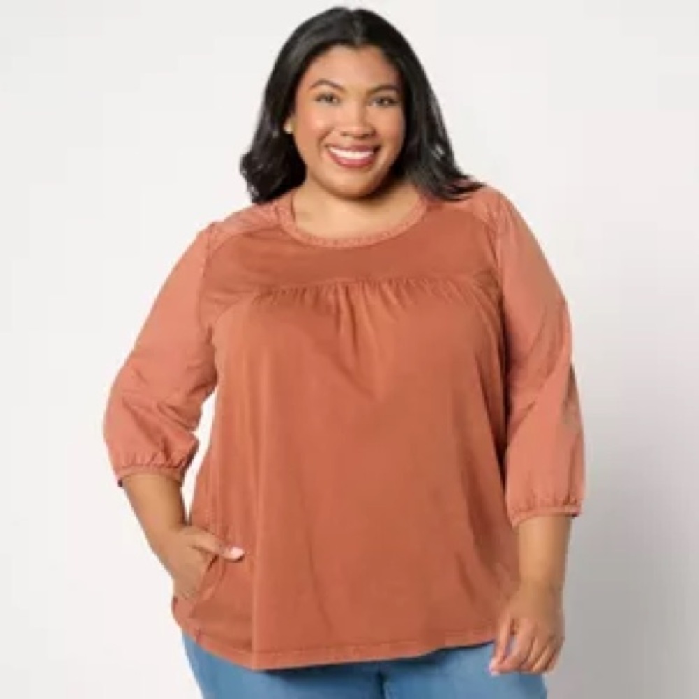 LOGO by Lori Goldstein Rust Top
